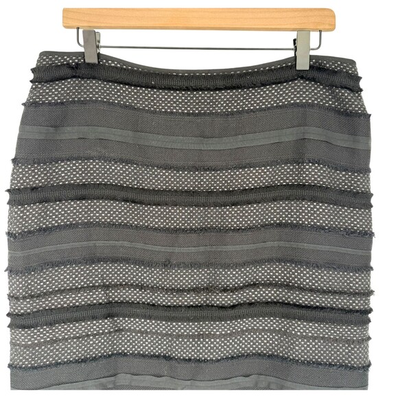 Talbots Tweed Pencil Skirt Size 10 Black Fringe Textured Lined Career Office NWT - Picture 4 of 15